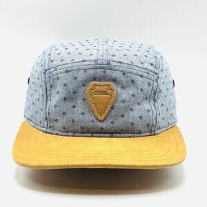 Coal Prospect Cap Roomy Flat Brim Adjustable Strap 5 Panel Camp Hat Blue Brown